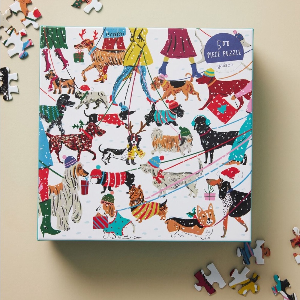 New* Winter Holiday Christmas Dogs Puzzle